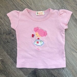 Baby Luigi little girl embroidered graphic tee